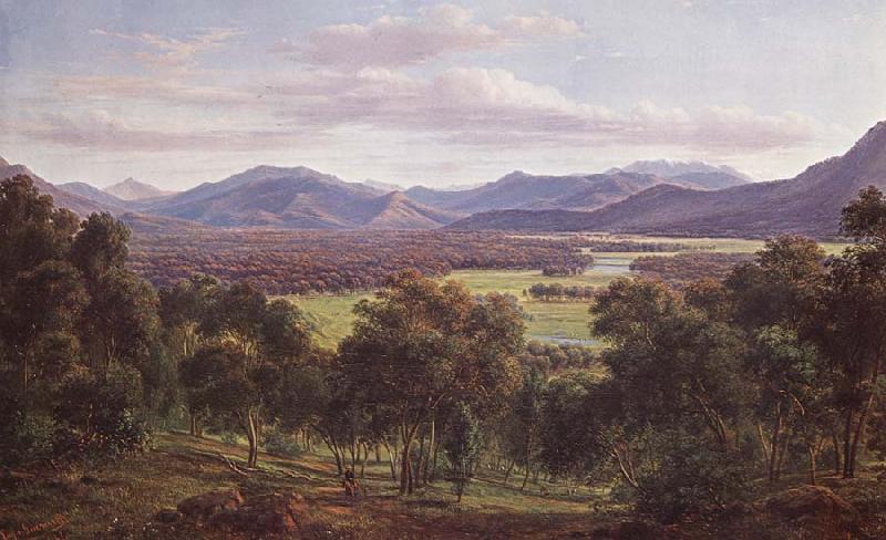 Eugene Guerard Spring in the valley of Mitta Mitta,with the Bogong Ranges in the distance France oil painting art
